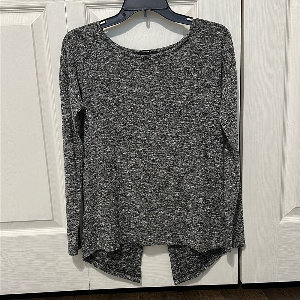 Open back, long sleeve sweater